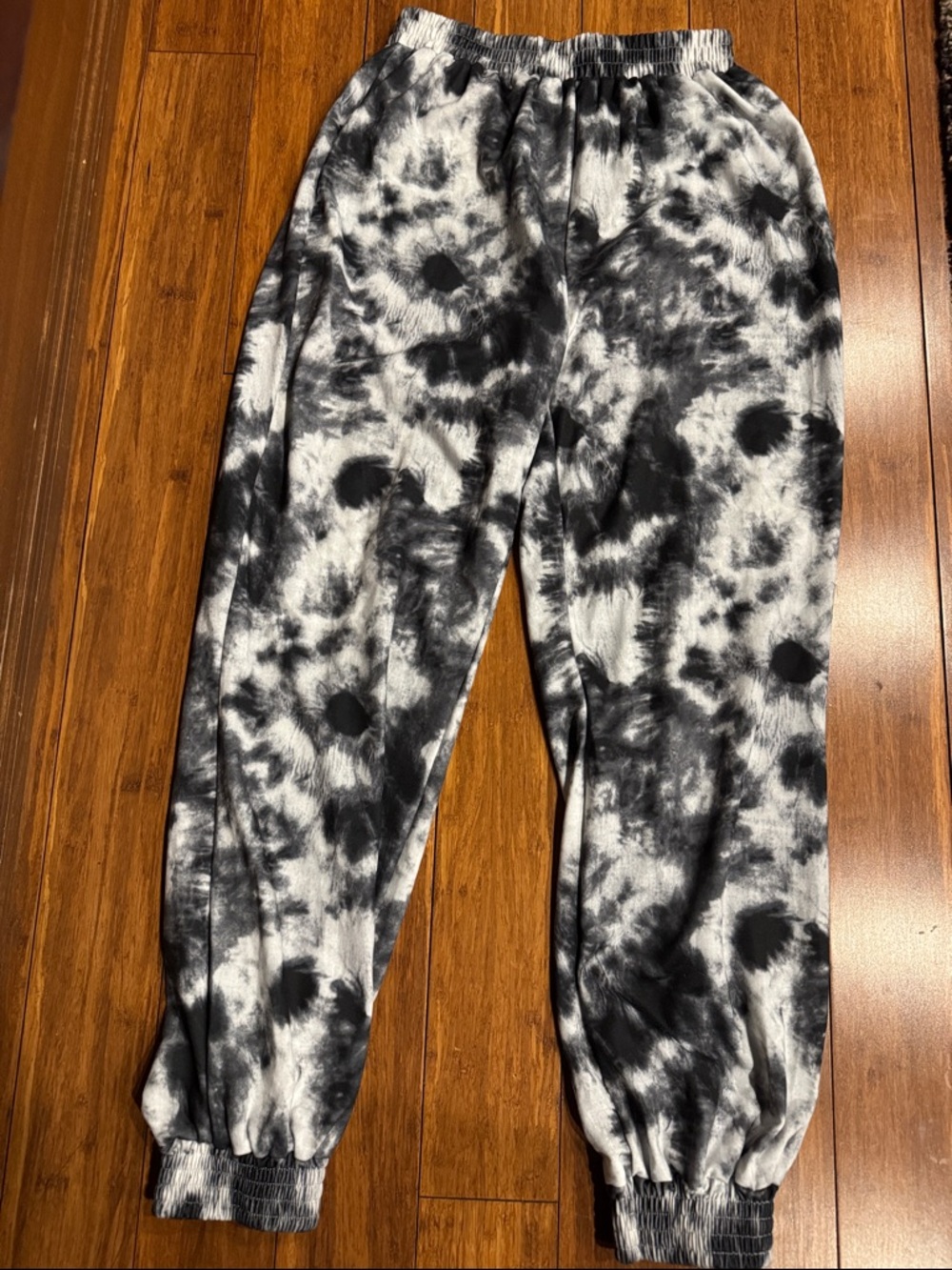 Tie-Dye Black & White Jogger Pants for Women